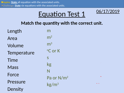 GCSE Physics Equation Tests