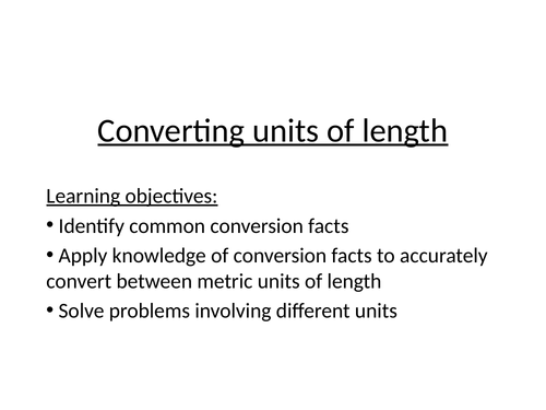 Converting units of length