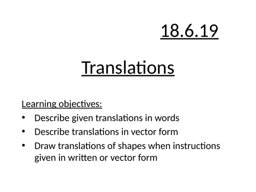 Translations of shapes