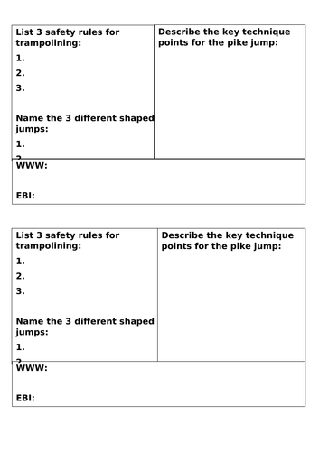 Trampolining - shaped jumps