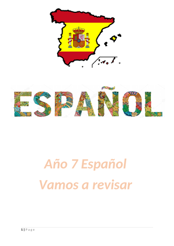Revision booklet year 7 Spanish