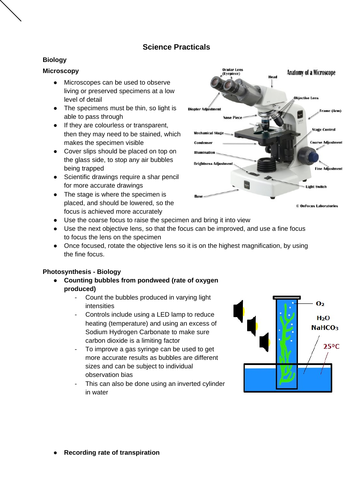 GCSE Science Practicals (OCR)