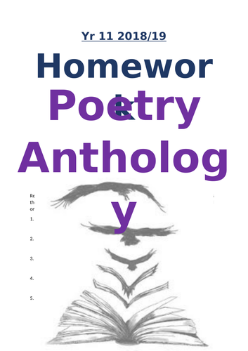 Eduqas Poetry Anthology Homework Book
