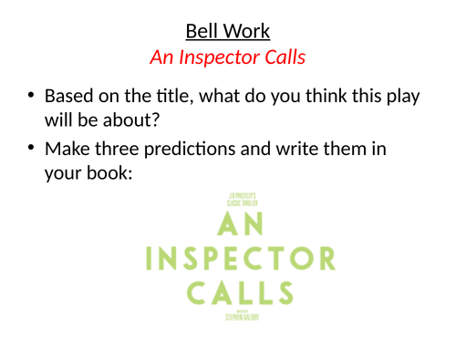 New AQA An Inspector Calls Lesson 3 Stage Directions and Setting