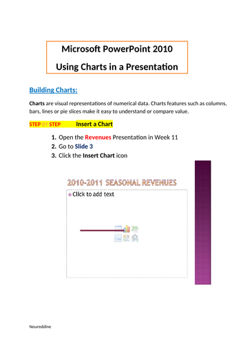 Microsoft PowerPoint 2010 Using Charts in a Presentation