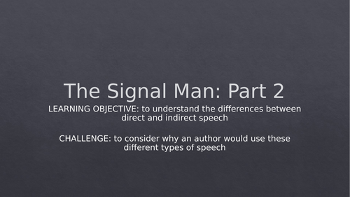 The Signal Man SoW & Resources