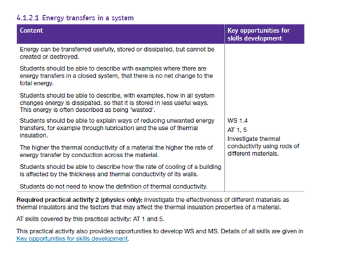 AQA GCSE Physics Changes in Energy