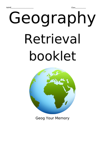 Retrieval booklet for AQA GCSE Geography topics 1A, 1B and 1C.