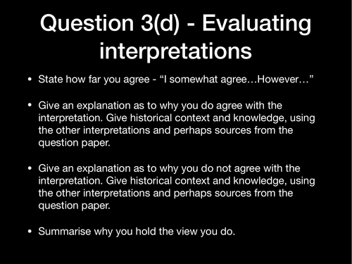 Edexcel GCSE History Paper 3 Question 3d - Answering Structure