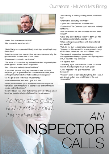 Mr and Mrs Birling Quotations - An Inspector Calls