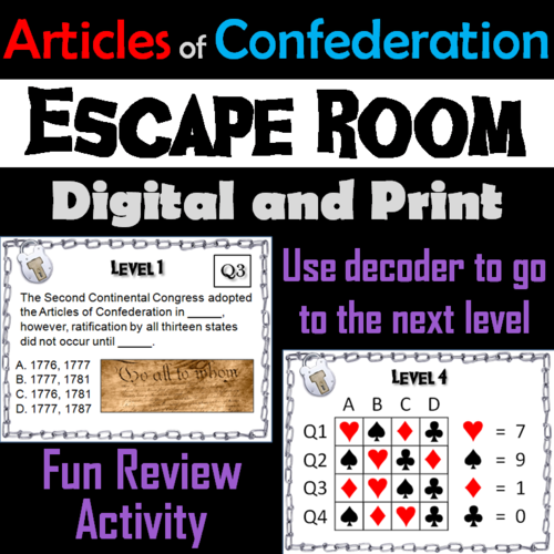 Articles of Confederation Escape Room