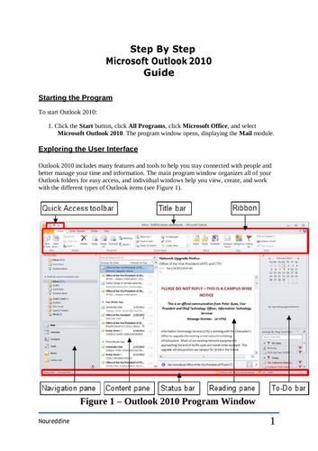 Step By Step Microsoft Outlook 2010 Guide for beginner