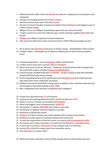 David Attenborough Climate Change the Facts - worksheet