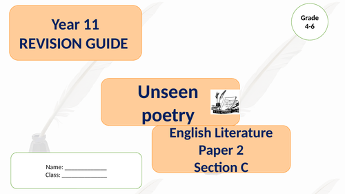 Unseen Poetry AQA Lit GCSE