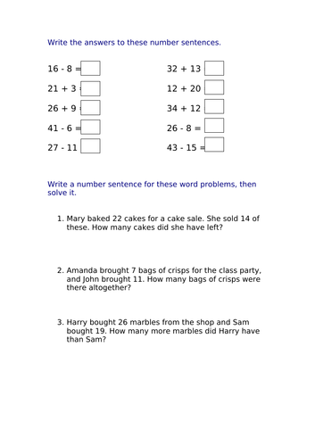 Addition and subtraction