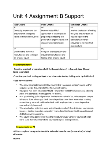 Help Sheets for Unit 4: Laboratory Techniques (Applied Science Level 3)