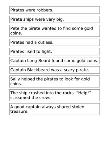 Pirates - Fiction or Non-Fiction? Sorting activity - Year 2