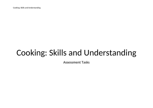 Cooking Skills Assessment Programme - Inclusion