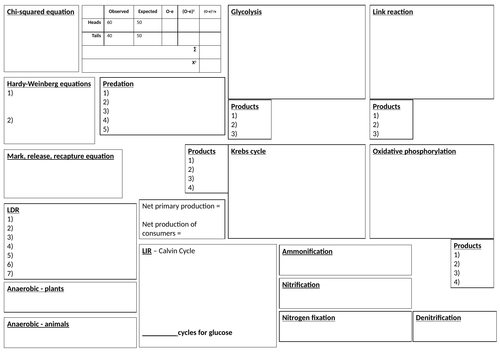 A2 memorise sheet