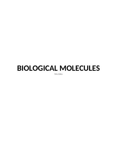 Biological molecules notes