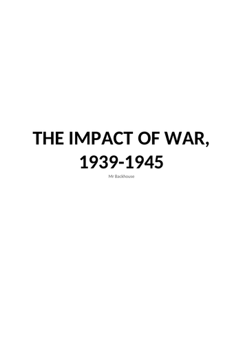 Democracy and Nazism: The Impact of War notes