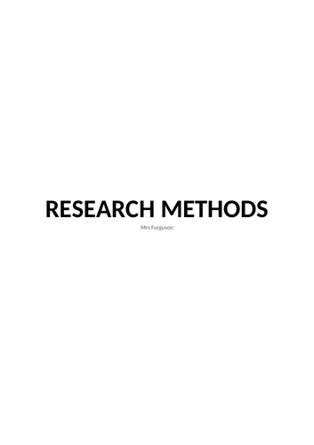 A2 Research methods notes
