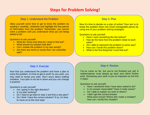 Problem solving tips