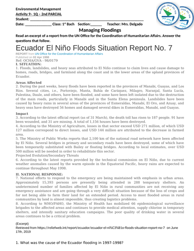 Ecuador Flooding 1997