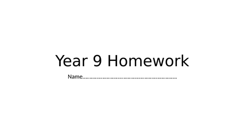 Yr 9/ Yr10 KS3 KS4 Food Prep homework Booklets