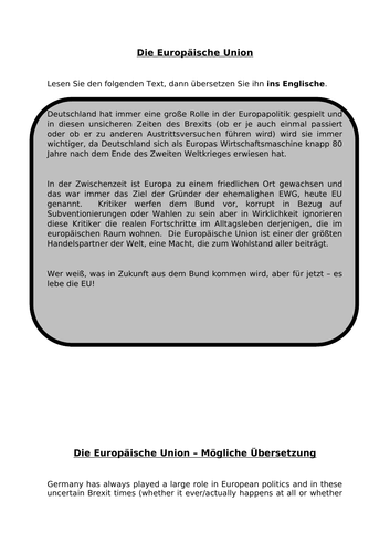 Eu Translation Into English Teaching Resources