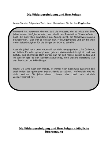 Wiedervereinigung - translation into English.