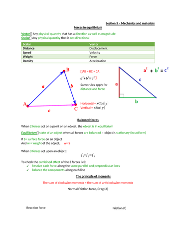 AQA Physics - mechanics - section 3