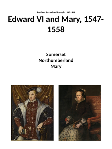 Edward VI and Mary I revision booklet