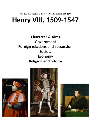 Henry VIII revision booklet | Teaching Resources