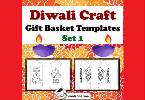 Diwali Craft, Gift Basket Templates, Set 1