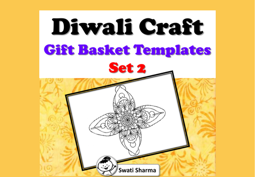 Diwali Craft, Mandala Gift Basket Templates, Set 2