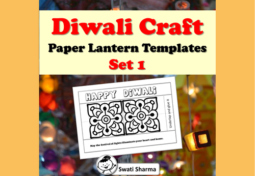 Diwali Craft, Paper Lantern Templates, Set 1