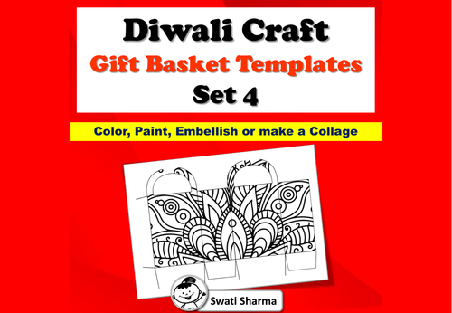 Diwali Craft, Gift Basket Templates, Set 4