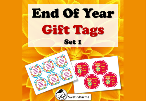 End Of Year Gift Tags, Set 1