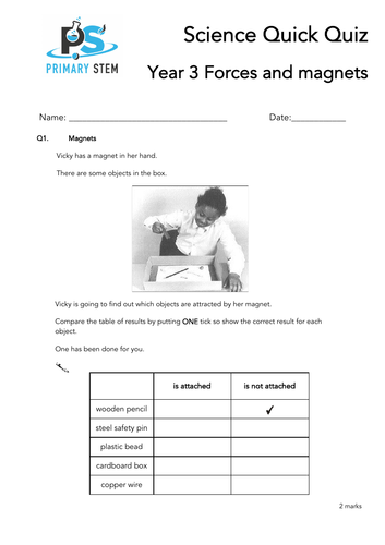 Primary Science Quick Quizzes Year 3 Teaching Resources