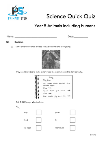 Primary Science Quick Quizzes Year 5