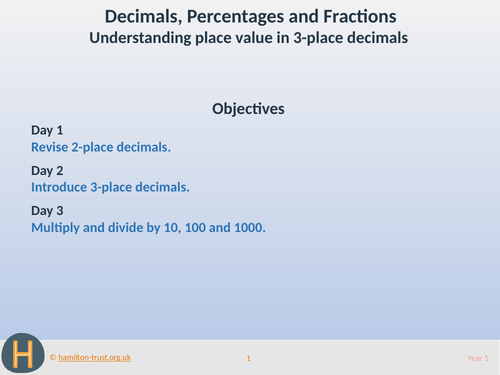 Place value in 3-place decimals - Teaching Presentation - Year 5