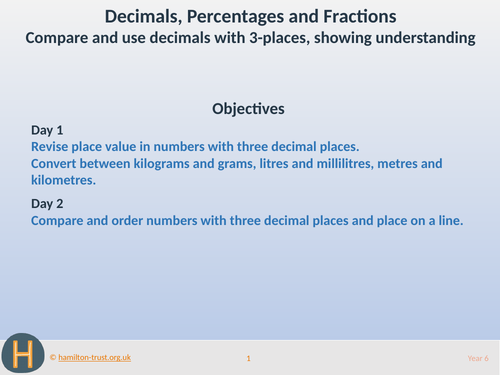 Compare and use 3-place decimals - Teaching Presentation - Year 5