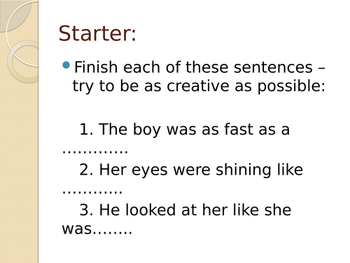 Similes and metaphors - introduction