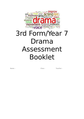 Third Form Drama Assessment Booklet