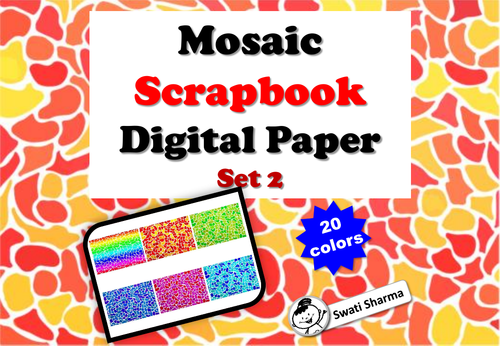 Mosaic Scrapbook Digital Paper, Set 2
