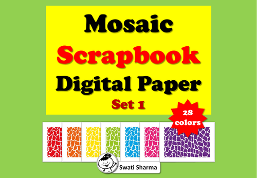Mosaic Scrapbook Digital Paper, Set 1