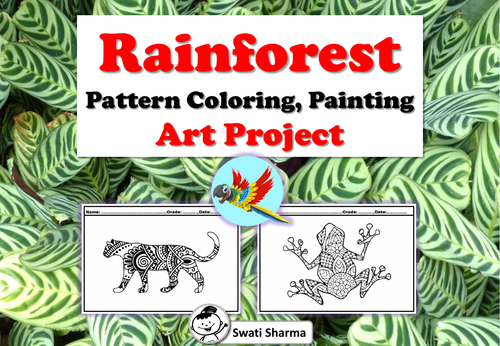 Rainforest Pattern Coloring, Painting Art Project
