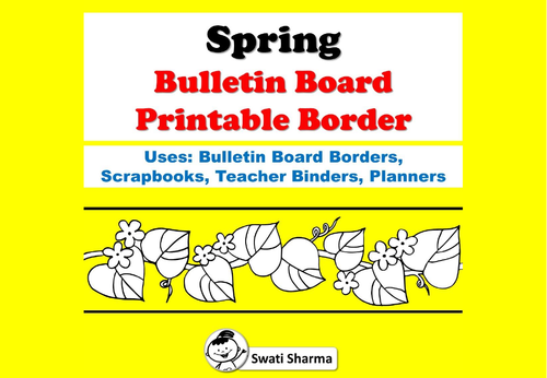 Spring Bulletin Board Printable Borders for Coloring