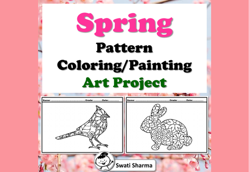 Spring Pattern Coloring, Painting Art Project